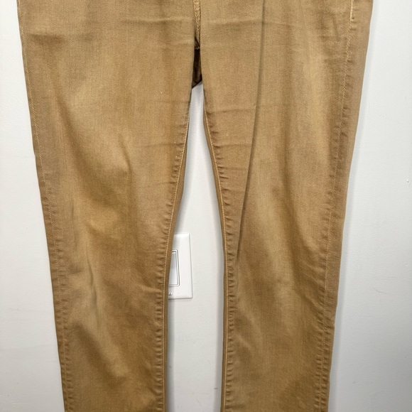 7 For All Mankind Slimmy Slim Straight Leg Tan Jeans Size 33 - Picture 16 of 16